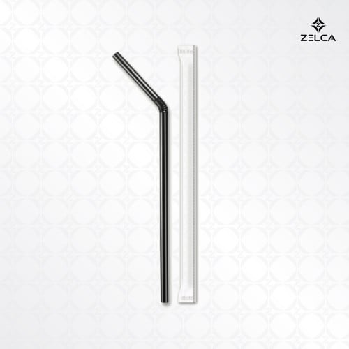 مصاص اسود بلاستيك مغلف مثني ( 250 حبة )