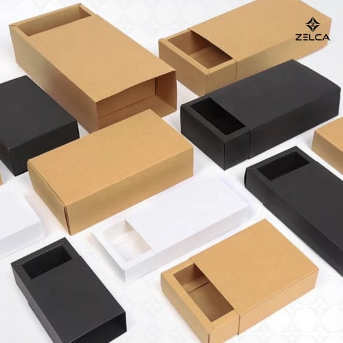 علب بوكس كرافت بغطاء سحاب بدون نافذة (12 حبة)