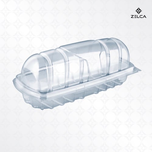 وعاء شفاف للساندوتش بغطاء متصل (12 حبة)