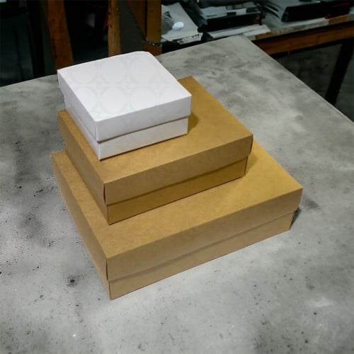 علب كرافت مع غطاء بدون نافذة منفصل (12 علبة)