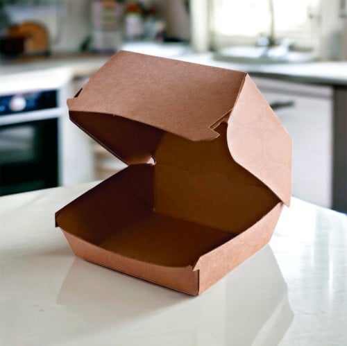 علبة برجر ورق كرافت خفيف (25 حبة)