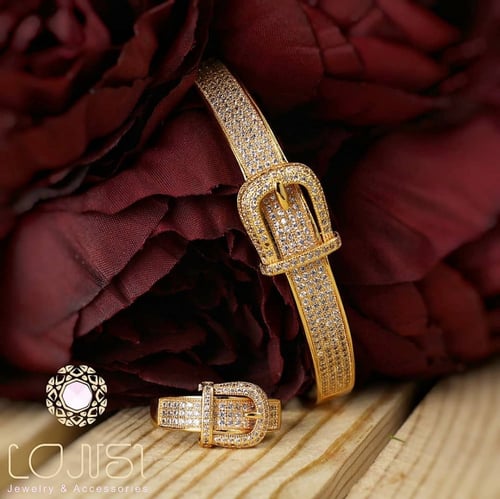 اسوارة وخاتم زركون مطلية