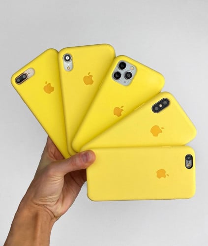 كفر ايفون 11 برو أصفر سيليكون Yellow silicone case...