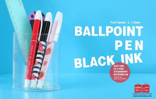 قلم برأس كروي من سلسلة الفواكه (عدد3 حبر اسود)