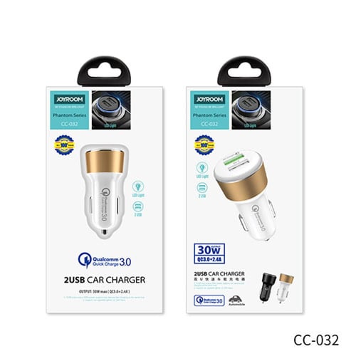 شاحن ولاعة بتقنية Q3 بقوة 30W مع اضاءة ماركة جوروم...