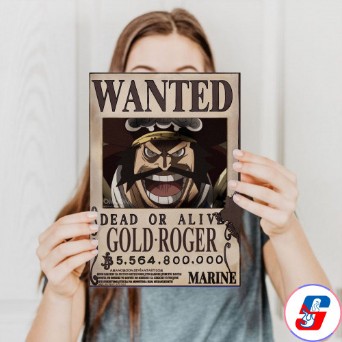 One piece - Gold D. Roger Wanted Poster A4