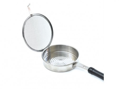 محماسة محمصة قهوة استيل ومقبض بلاستيك وجراب مبطن