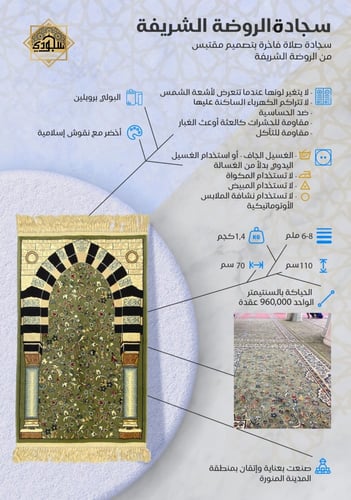 سجادة الروضة الشريفه الفاخرة (سميكه ملكية 8 ملم)