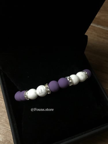 سوارة بنفسجي وابيض رخامي