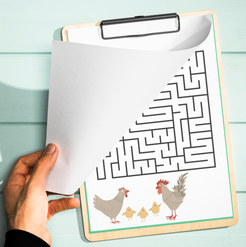 متاهة إيجاد أطفال الحيوانات مطبوع