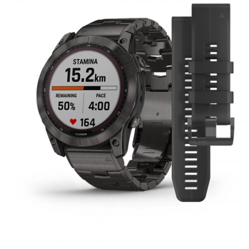 Garmin Fenix 7X Sapphire Solar Titanium with Black...