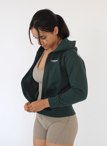 Dark green hoodie zipper