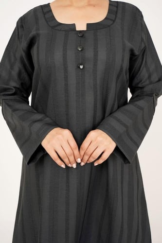 جلابية كتان بأزرار من الامام