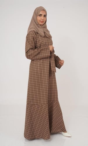 فستان محجبات من الكتان قصة سمكة