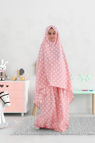 شرشف صلاة قطن بناتي بنقشات دوائر