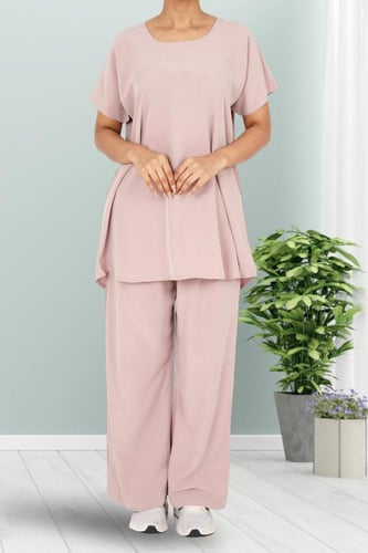 طقم تحت العباية كتان مغسول