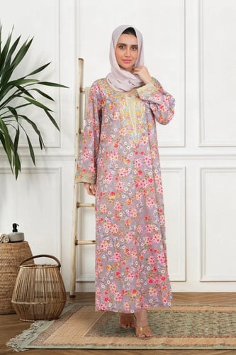 جلابيات قطن ديجيتال مع طرحة