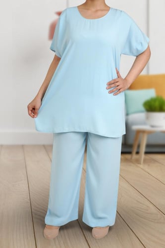 طقم تحت العباية قماش كريب