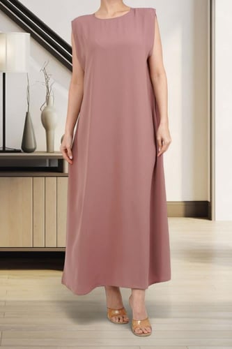 فستان تحت العباية قماش كريب بسحاب