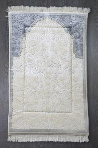 سجادة صلاة ميموري فوم طبية حرير تركي فاخر بلونين