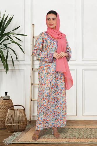 جلابيات قطن ديجيتال D14 مع طرحة