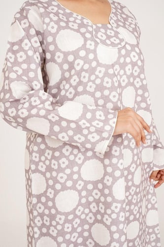 جلابية وردات كتان