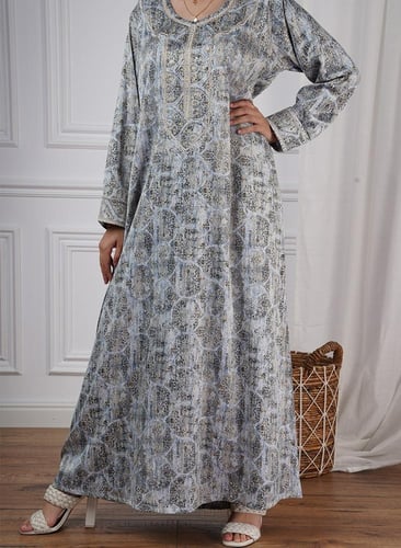 جلابية حرير طباعة ديجيتال 5002