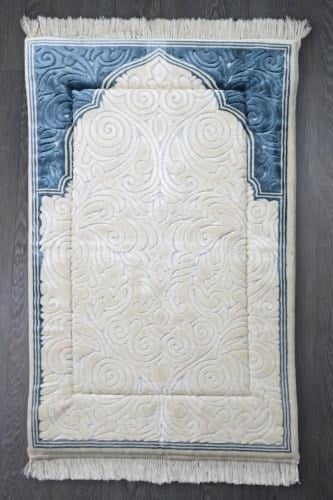 سجادة صلاة ميموري فوم طبية حرير تركي فاخر بلونين