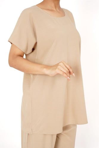 طقم تحت العباية كتان مغسول