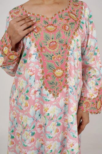 جلابيات قطن ستان ديجيتال نص كلوش