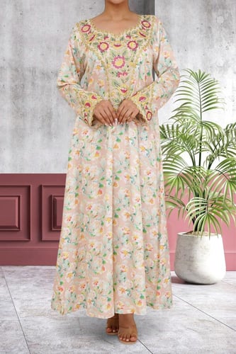 جلابيات قطن ستان ديجيتال نص كلوش