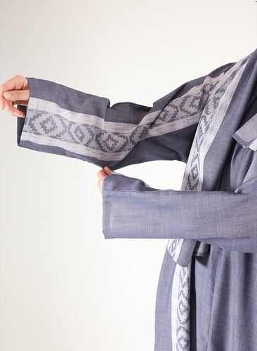 شرشف صلاه كتان صناعي كحلي فاتح