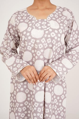 جلابية وردات كتان