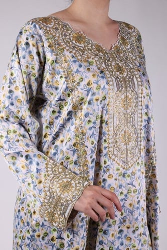 جلابيات سلكي حرير تطريز طويل 1