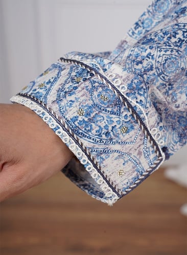 جلابية حرير طباعة ديجيتال 5002