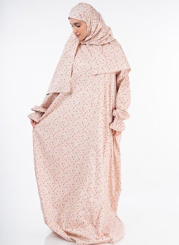 شرشف صلاة كرز قطن ياباني لون بيج زهور ناعمة