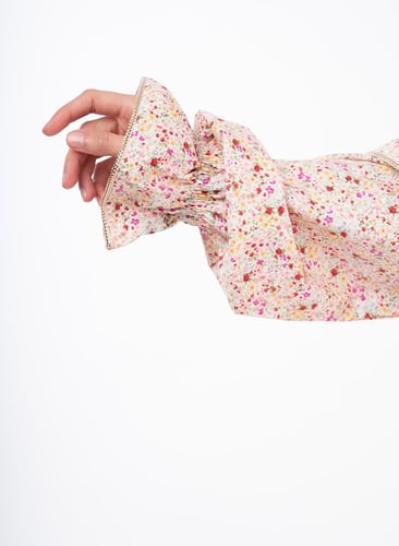 شرشف صلاة كرز قطن ياباني لون بيج زهور ناعمة