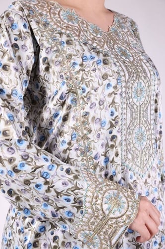 جلابيات سلكي حرير تطريز طويل 1