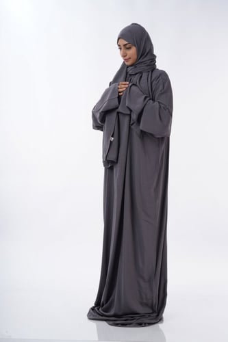 شرشف صلاة آيات سادة رايون الفاخر رصاصي