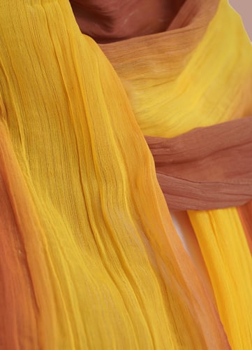 طرحة شيفون اسباني اصفر و بني