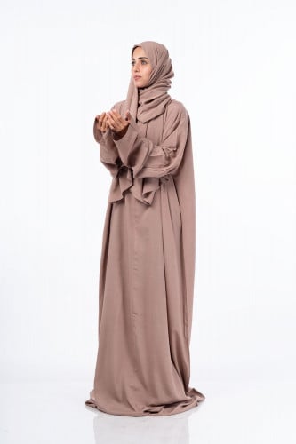 شرشف صلاة ايات سادة رايون الفاخر لحمي غامق