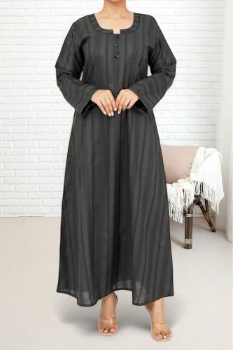 جلابية كتان بأزرار من الامام