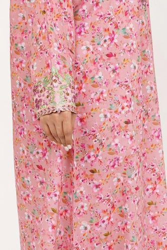 جلابية قطن ستان ديجيتال نص كلوش