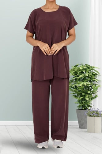 طقم تحت العباية كتان مغسول