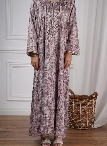 جلابية حرير طباعة ديجيتال 5002