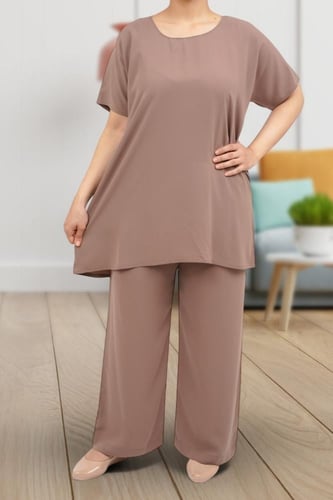 طقم تحت العباية قماش كريب