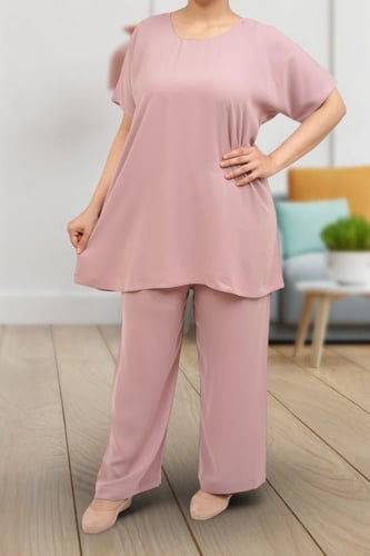 طقم تحت العباية قماش كريب