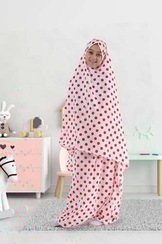 شرشف صلاة قطن بناتي بنقشات دوائر