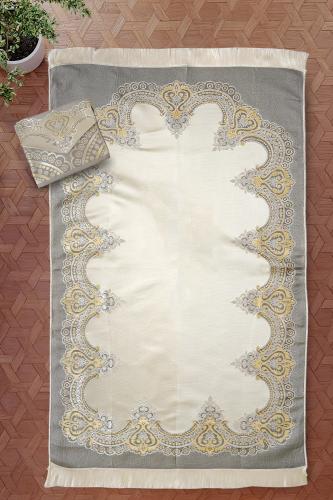 سجادة صلاة سفري مع الحافظة - فضي