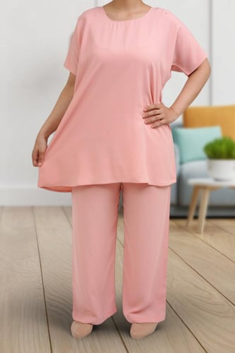 طقم تحت العباية قماش كريب